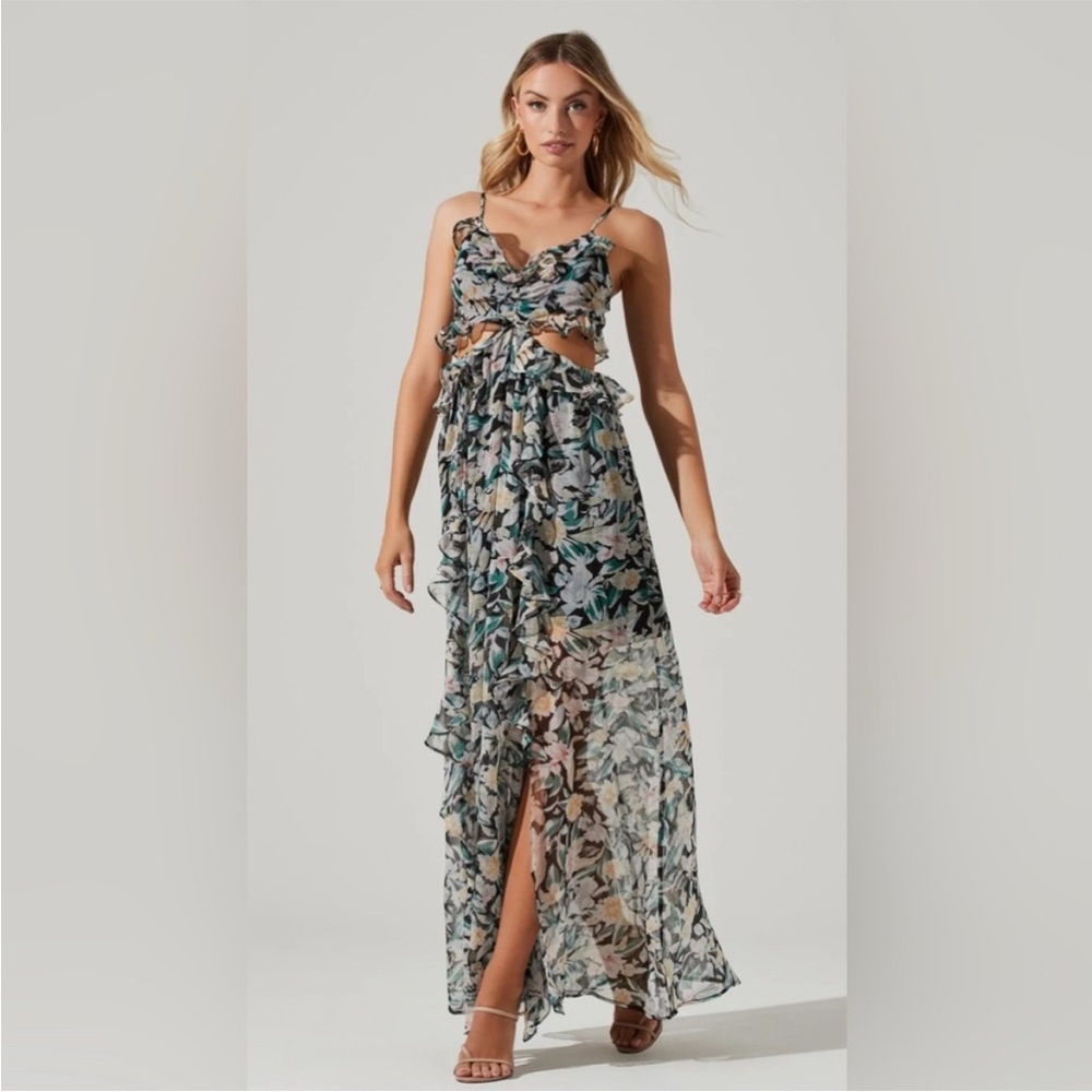Astr Black Maxi Dress with Elegant Flow